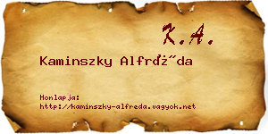 Kaminszky Alfréda névjegykártya